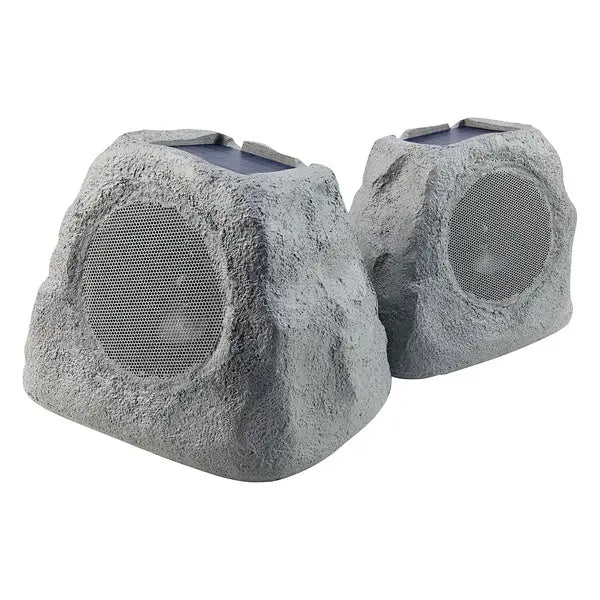 GEMINI GHRK-500LTMS-PR 2-Pack Portable Bluetooth Rock Speakers with LED Glow FX and Weather-Resistant Design