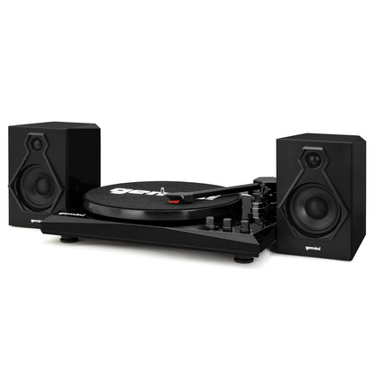 GEMINI TT-900BB Belt-Drive Turntable with Bluetooth and Stereo Speakers in Black