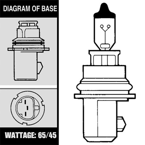 Solero All Weather Blue Halogen Headlight Bulb 65/45 HB1 (Part #01-179B)