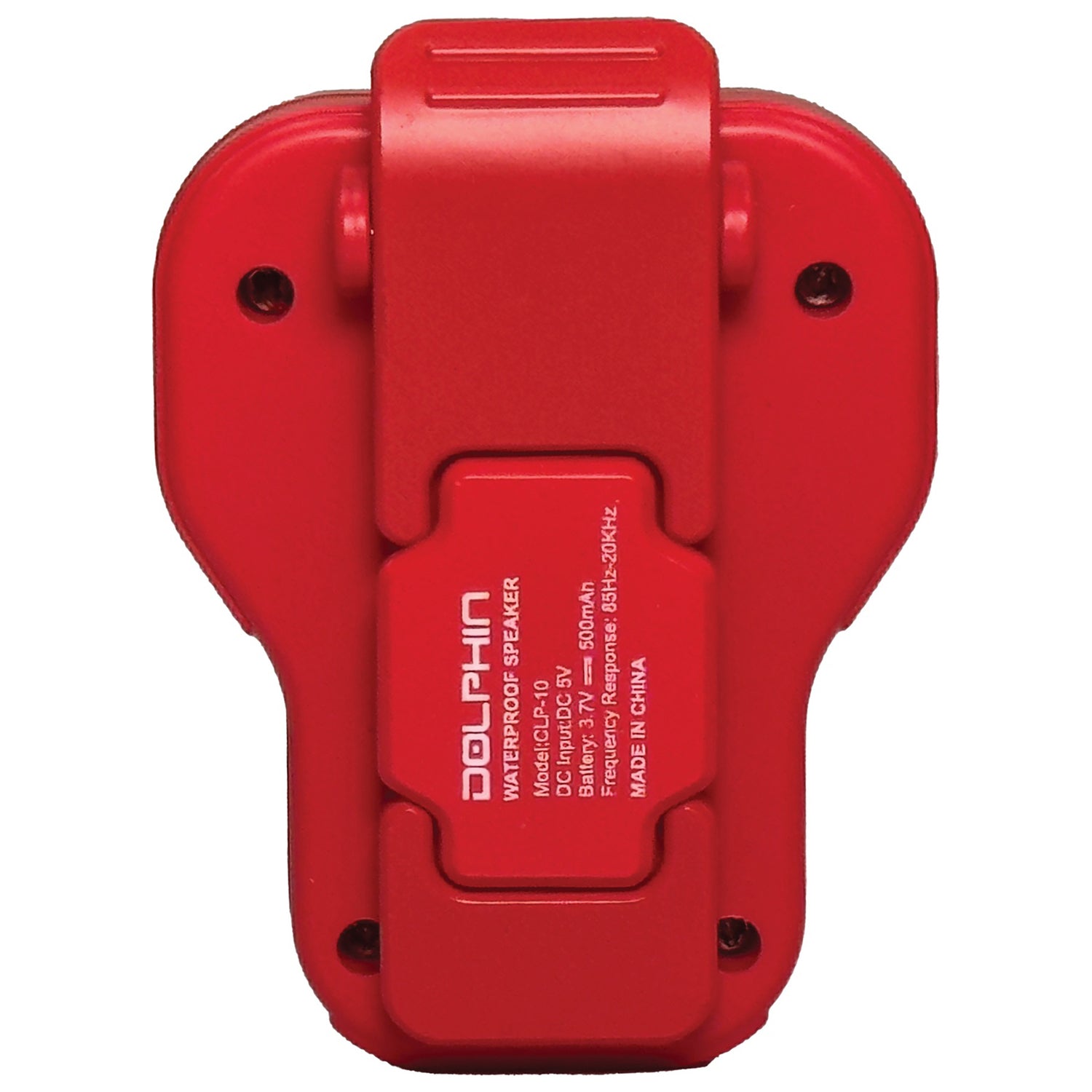Dolphin Audio CLP-10RED Portable Waterproof Bluetooth Speaker with 3W Power and Magnetic Clip