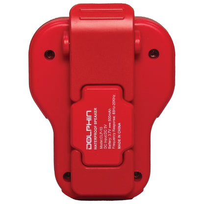 Dolphin Audio CLP-10RED Portable Waterproof Bluetooth Speaker with 3W Power and Magnetic Clip