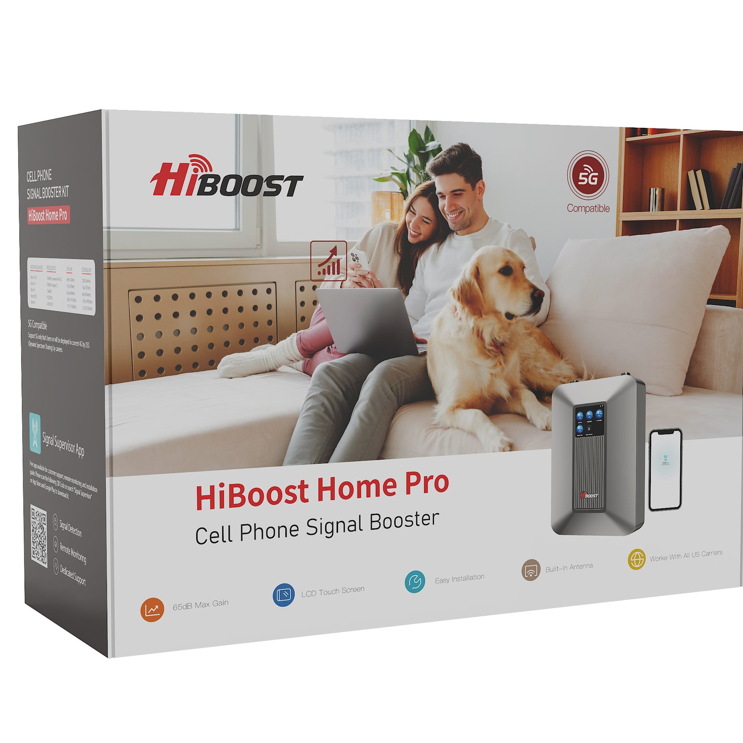 Hiboom HIBOOST(R) Home Pro 5G Cell Signal Booster with Indoor & Outdoor Antennas