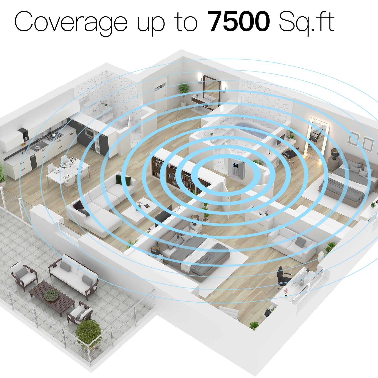 HIBOOST(R) Home Max F15GIB-5S-BTW Cell Signal Booster System with Indoor & Outdoor Antennas