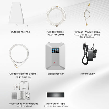 HIBOOST(R) Home Max F15GIB-5S-BTW Cell Signal Booster System with Indoor & Outdoor Antennas