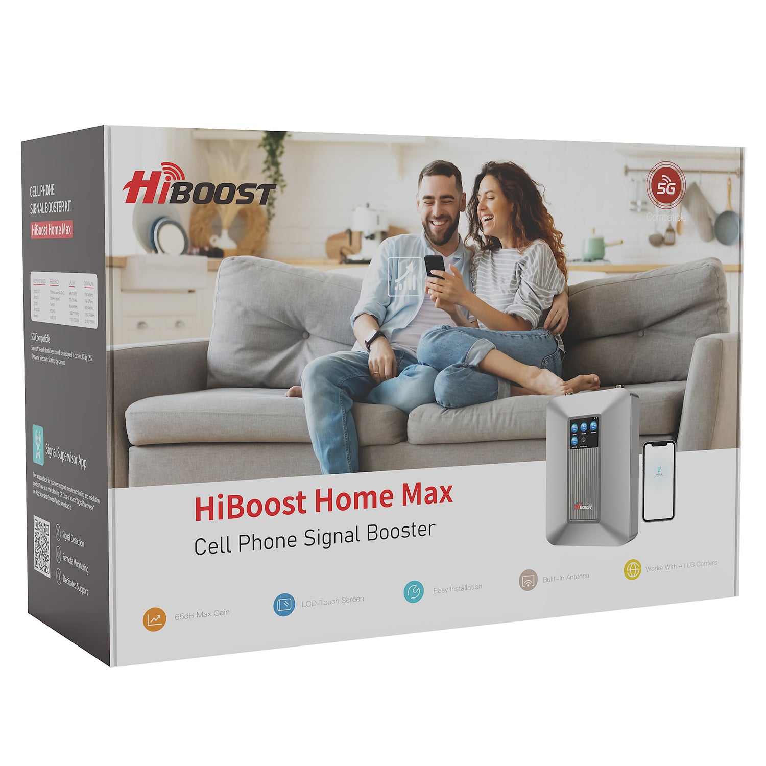 HIBOOST(R) Home Max F15GIB-5S-BTW Cell Signal Booster System with Indoor & Outdoor Antennas