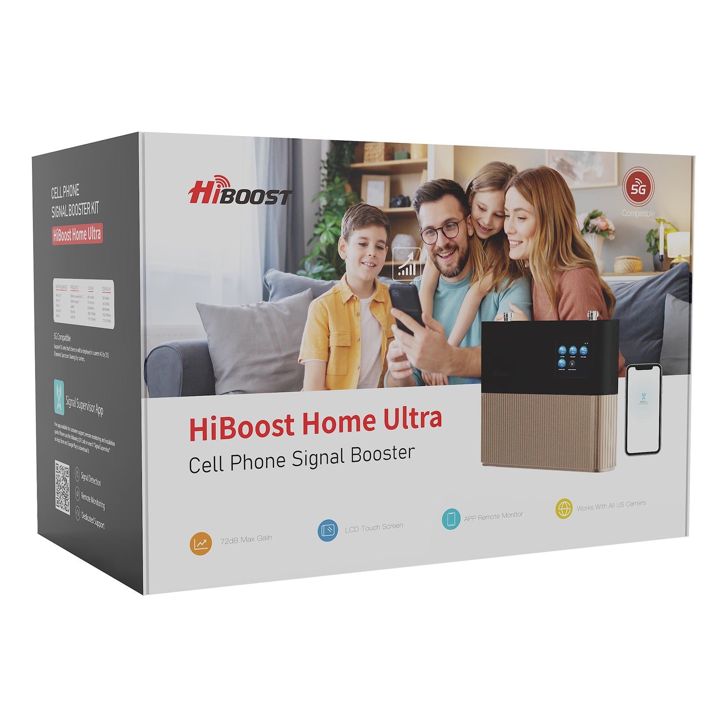 HIBOOST(R) Home Ultra 5G Signal Booster with Indoor and Outdoor Antennas - Part F20GB-5S-BTW