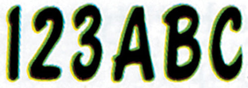 HARDLINE 3-Inch Letter & Number Kit in Black and Kiwi, Part Number BLKKI200
