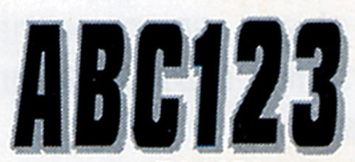 HARDLINE BLKSI320 3-Inch Block Letter & Number Kit in Black and Silver