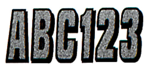 HARDLINE SIBLK320 3-Inch Block Letter & Number Kit in Silver and Black