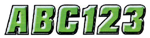 HARDLINE KIBLK500 2-Inch Letter and Number Kit in Green and Black