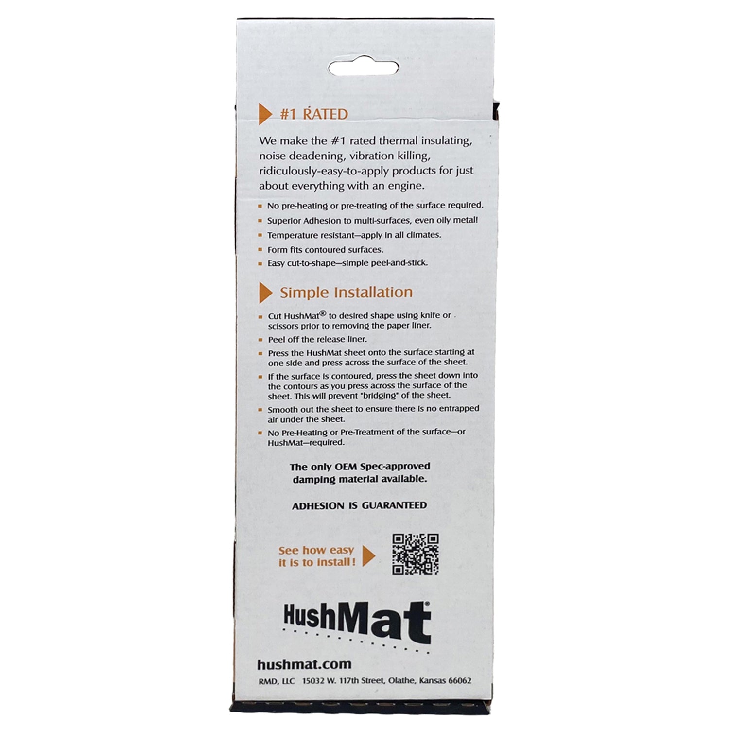 HUSHMAT(R) 3.7 sq ft Sound Deadening Kit (Part Number 10150)
