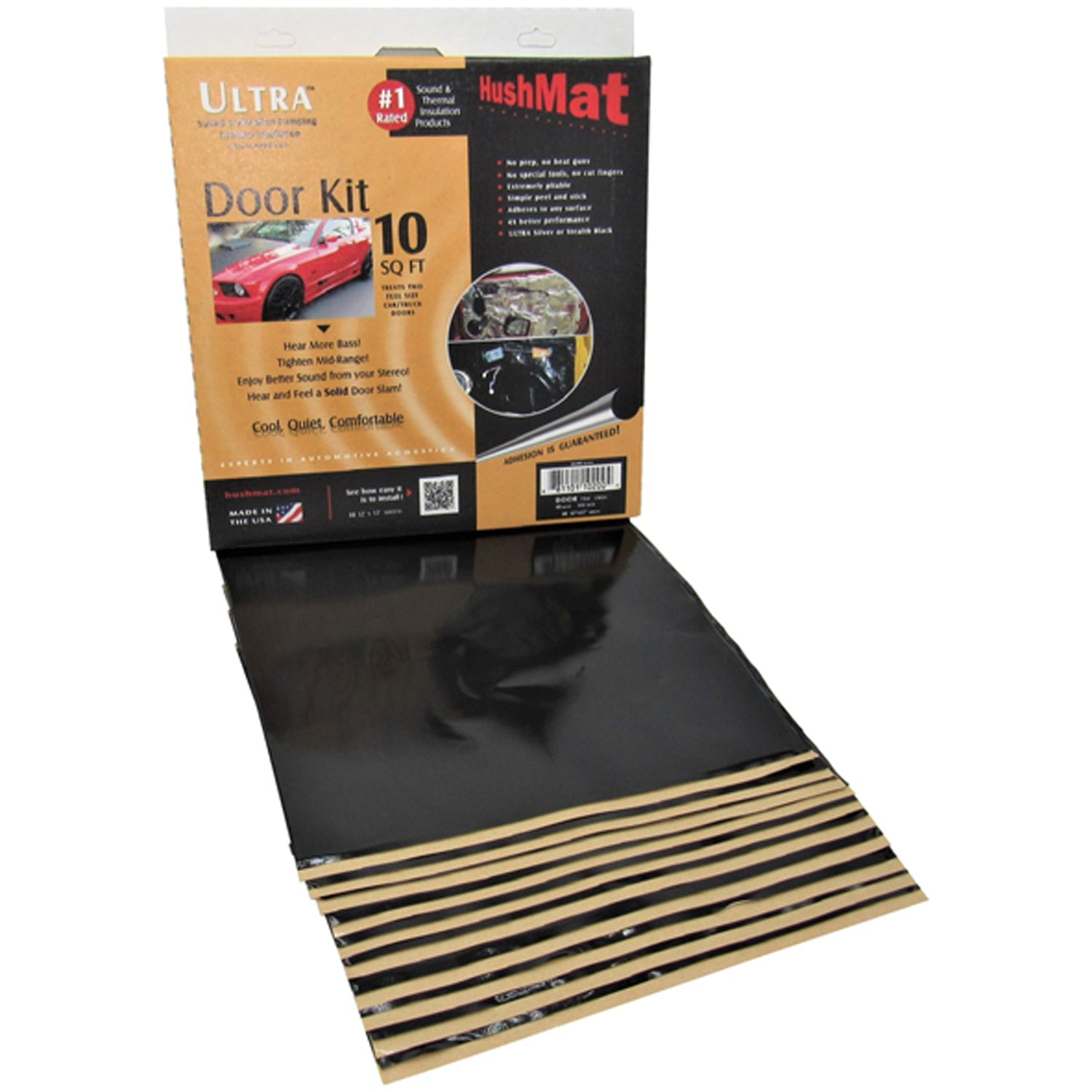 HUSHMAT 10200 Door Deadening Kit – 10 sq ft, Sound and Thermal Insulation for Automotive Applications