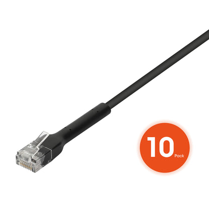 Intellinet Network Solutions 745208 Cat6 7 ft. Ultra-Thin Ethernet Cable, Black, 10-Pack