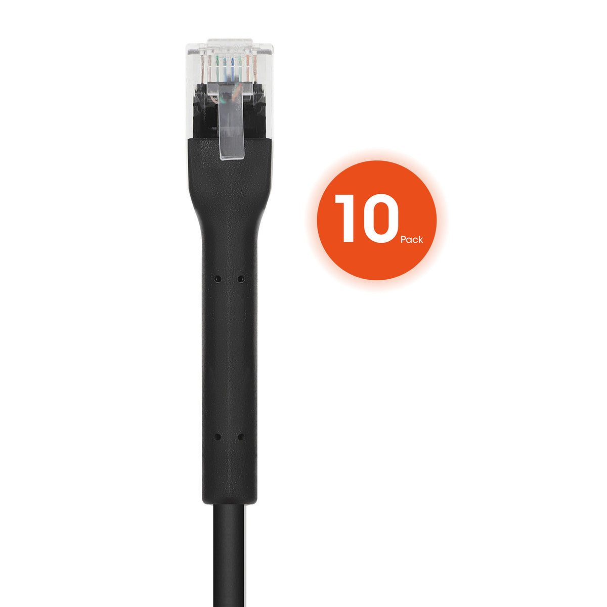 Intellinet Network Solutions 745208 Cat6 7 ft. Ultra-Thin Ethernet Cable, Black, 10-Pack