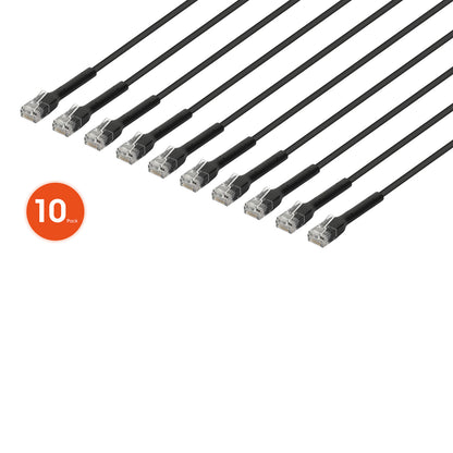 Intellinet Network Solutions 745208 Cat6 7 ft. Ultra-Thin Ethernet Cable, Black, 10-Pack