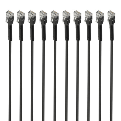 Intellinet Network Solutions 745208 Cat6 7 ft. Ultra-Thin Ethernet Cable, Black, 10-Pack