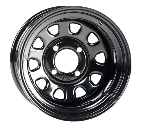 ITP Delta Black 12x7 ATV Wheel with 10mm Bolt Holes - Part Number 1223056014B