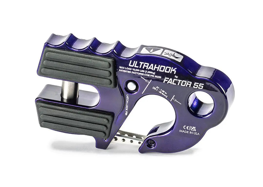 Factor 55 Ultrahook WNChook Shackle Mount in Purple - Heavy-Duty Recovery Accessory