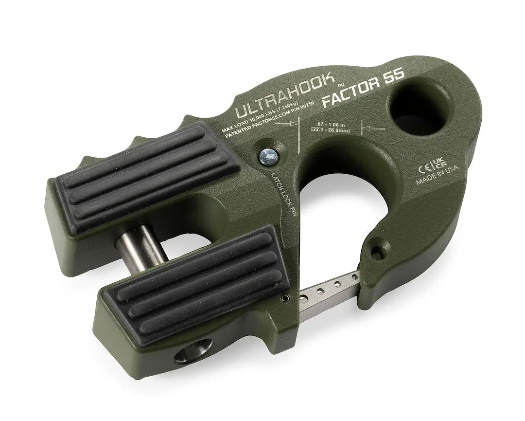 Factor 55 Ultrahook Winch Hook with Shackle Mount - OD Green