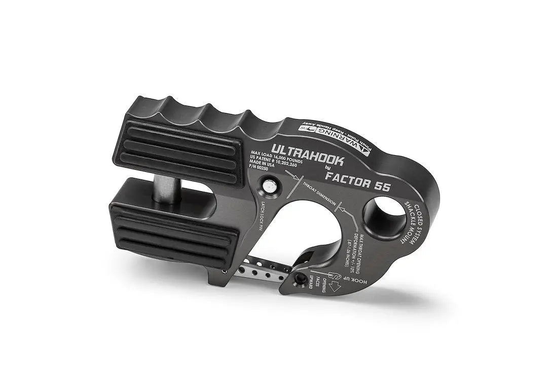 Factor 55 Ultrahook Gray - Heavy-Duty Recovery Hook with Secure Mounting