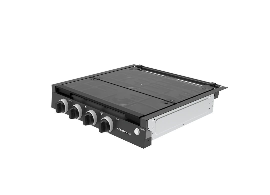 NAT.QUALITY CT1700BK Contoure 3-Burner Recessed Cooktop