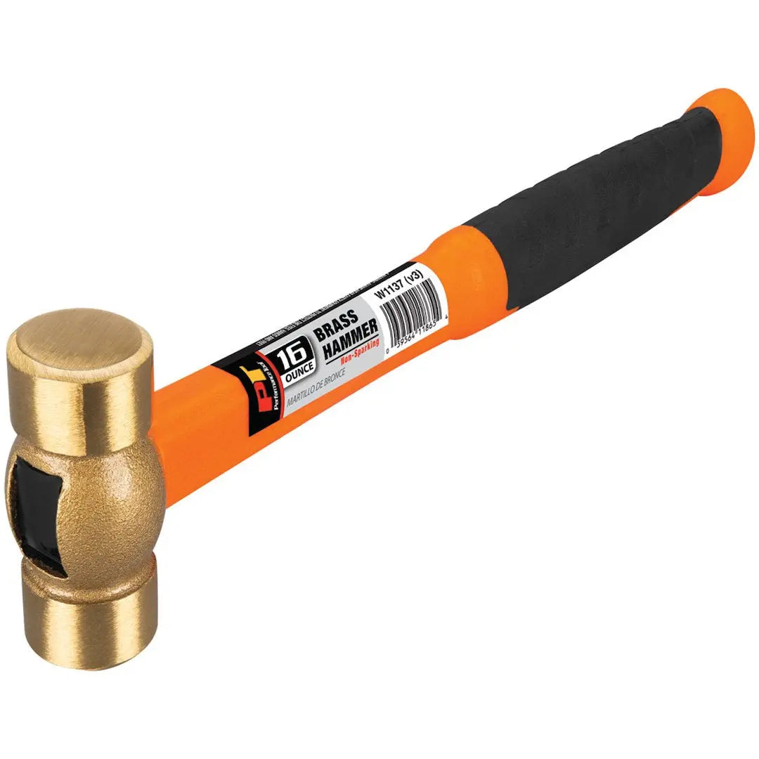 Perform Tool W1137 16 oz Solid Brass Hammer for Professional Use