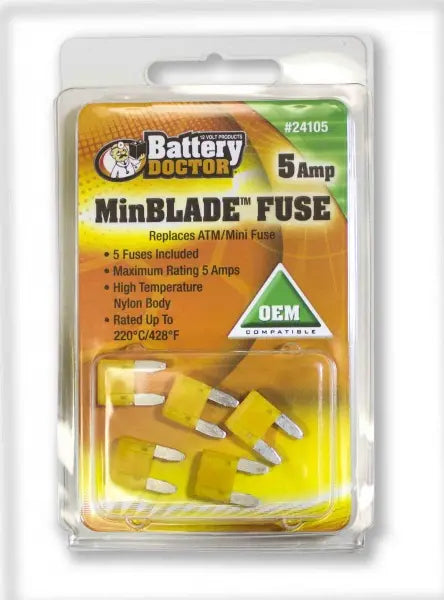 WIRTHCO 24105 Min Blade Fuse - 5 Amp for Reliable Circuit Protection