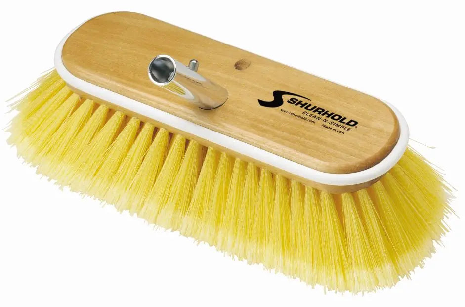 SHURHOLD IND 980 10' Soft Yellow Deck Brush for Commercial Cleaning
