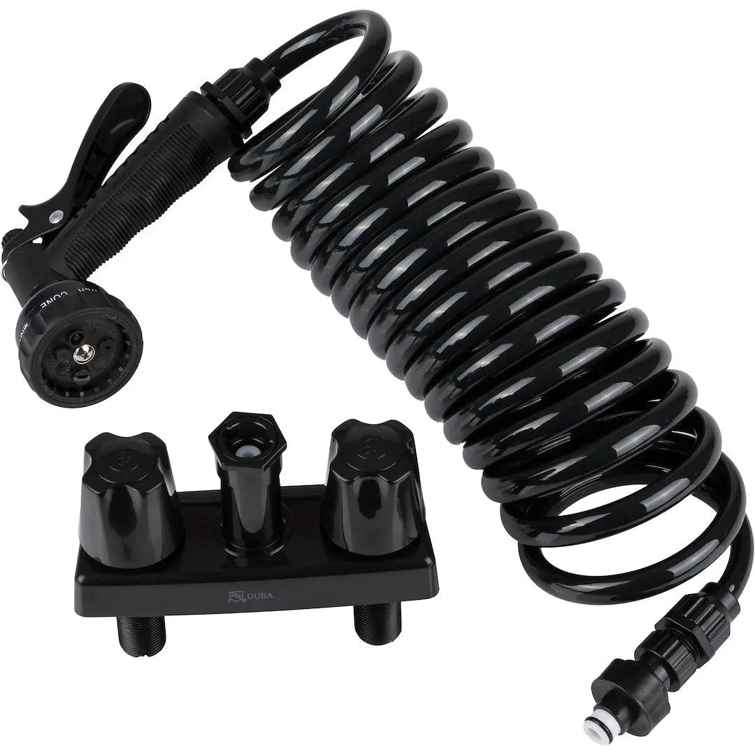 DURA FAUCET DFSA186BK Extended Spray Faucet in Black and Gray