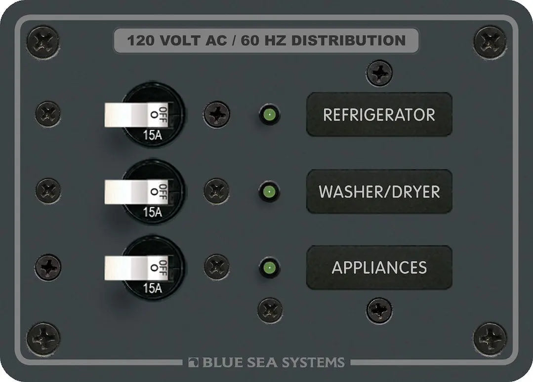 Blue Sea Systems 8058BSS Panel 120VAC 3-Position Switch