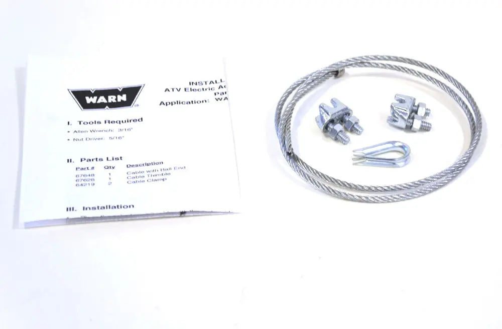 WARN Industries Plow Act Wire Rope Kit SP - Heavy-Duty Winch Accessory