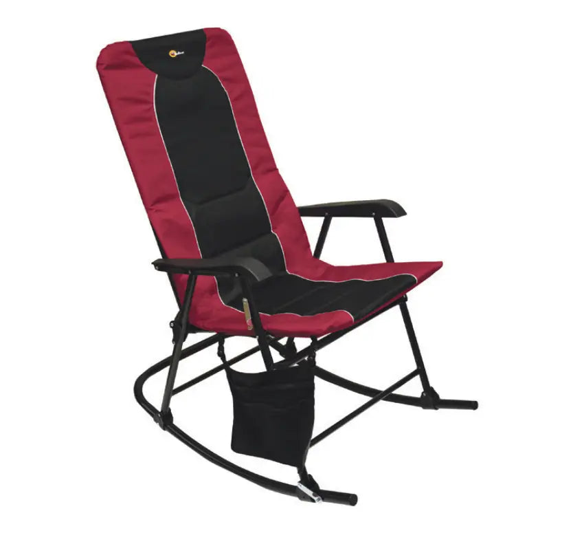 Faulkner Dakota Folding Rocking Chair in Burgundy and Black (Part #49596H)
