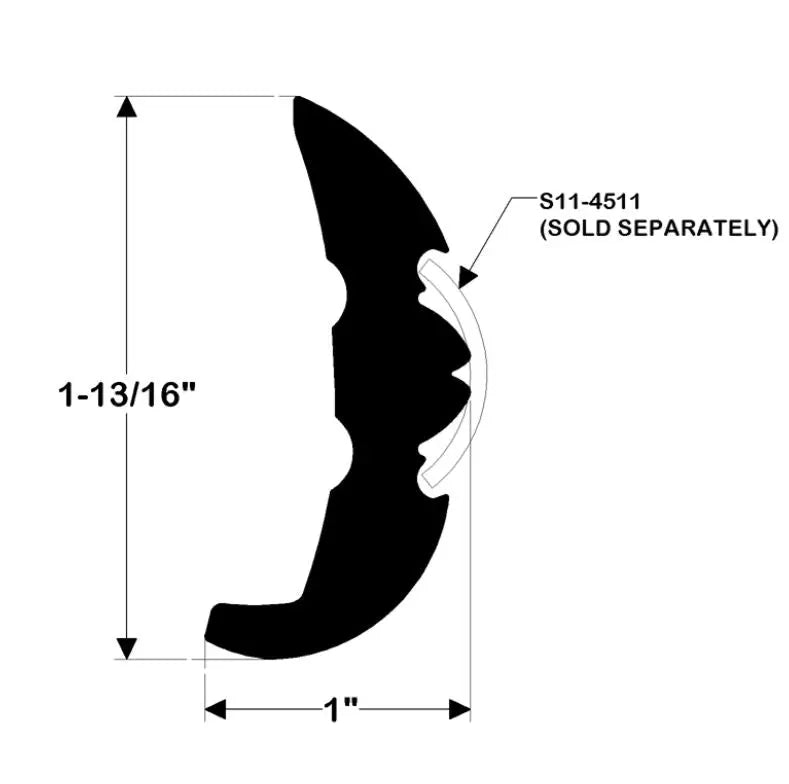 Taco Metals Rigid Rub Rail Black 20 ft - Durable Marine Accessory