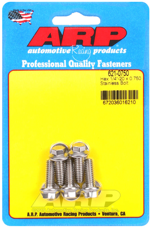 ARP Hex Bolt 1/4-20x0.75-inch Pack of 5 - Durable Steel Fasteners