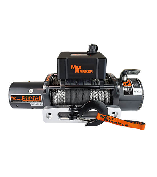 MileMarker 7653260W 15,000 lb Winch with Rope for Heavy-Duty Off-Road Recovery