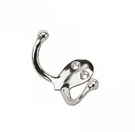 Sea Dog Chrome Brass Double Coat Hook - Durable Wall Mount for Indoor & Outdoor Use