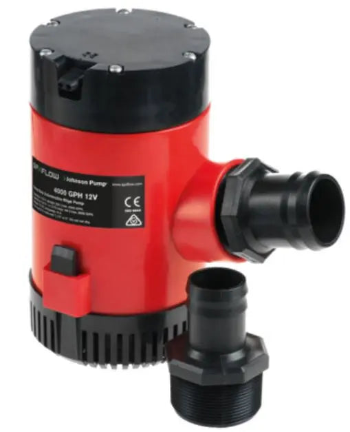 Johnson Pump HD Bilge Pump 4000 GPH 12V No Switch - Durable Marine Pump