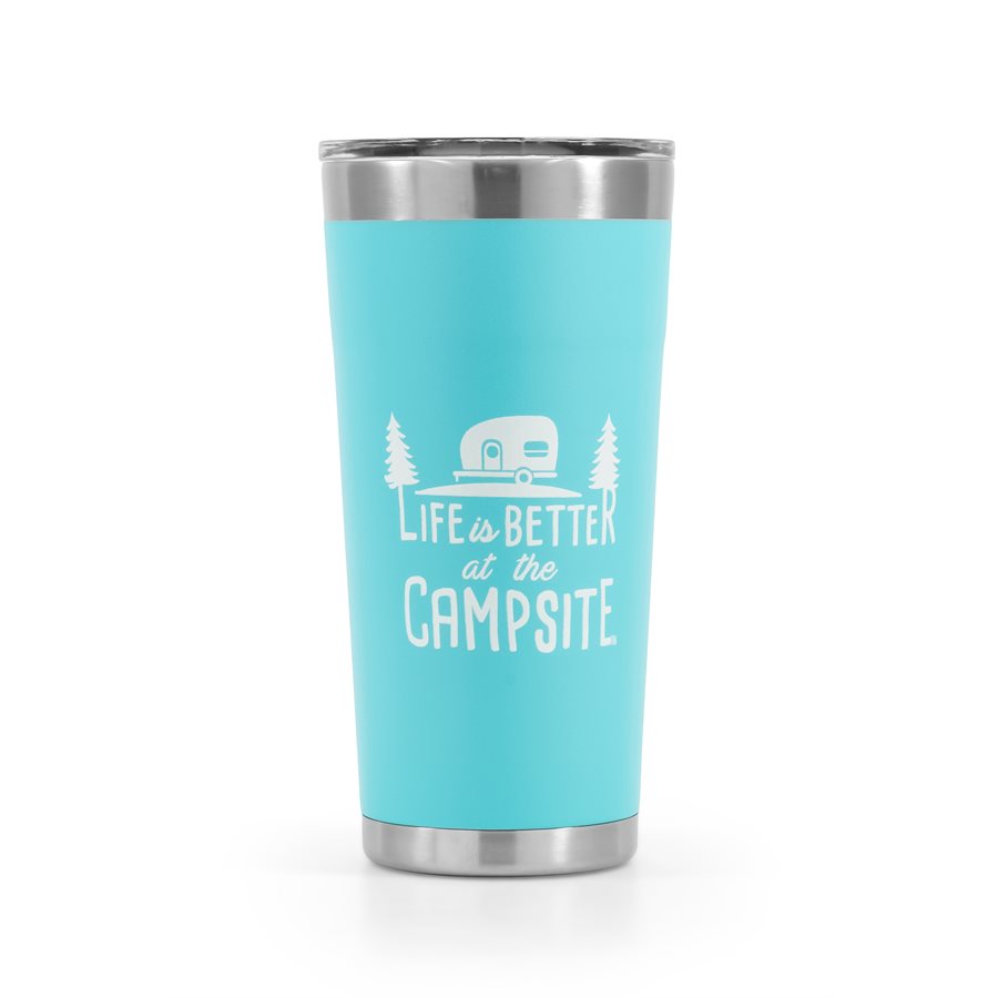 Camco Libatc Tumbler Cool Blue 20 oz - Durable Insulated Drinkware for Outdoor & Home Use