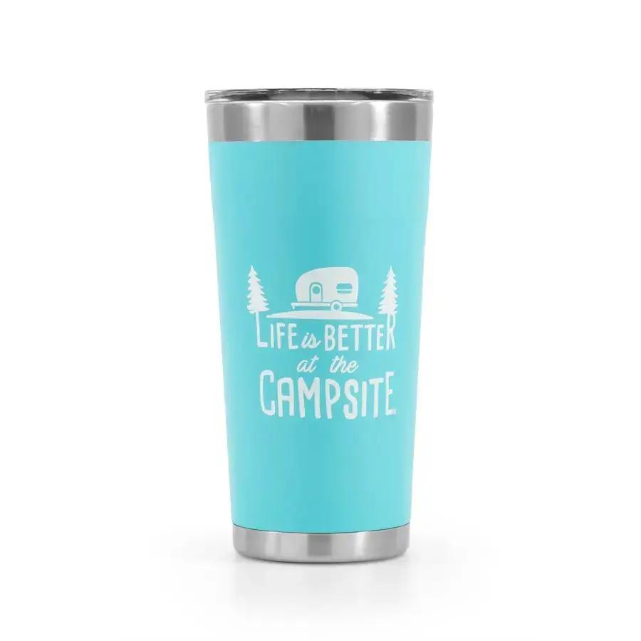 Camco Libatc Tumbler Cool Blue 20 oz - Durable Insulated Drinkware for Outdoor & Home Use by CAMCO