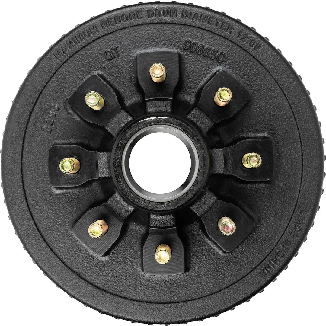 ULTRA FAB Hub and Drum Assembly for 7K Axles - 8 x 6.5 Inches, 9/16'-18 Bolts, 12 Inch Diameter