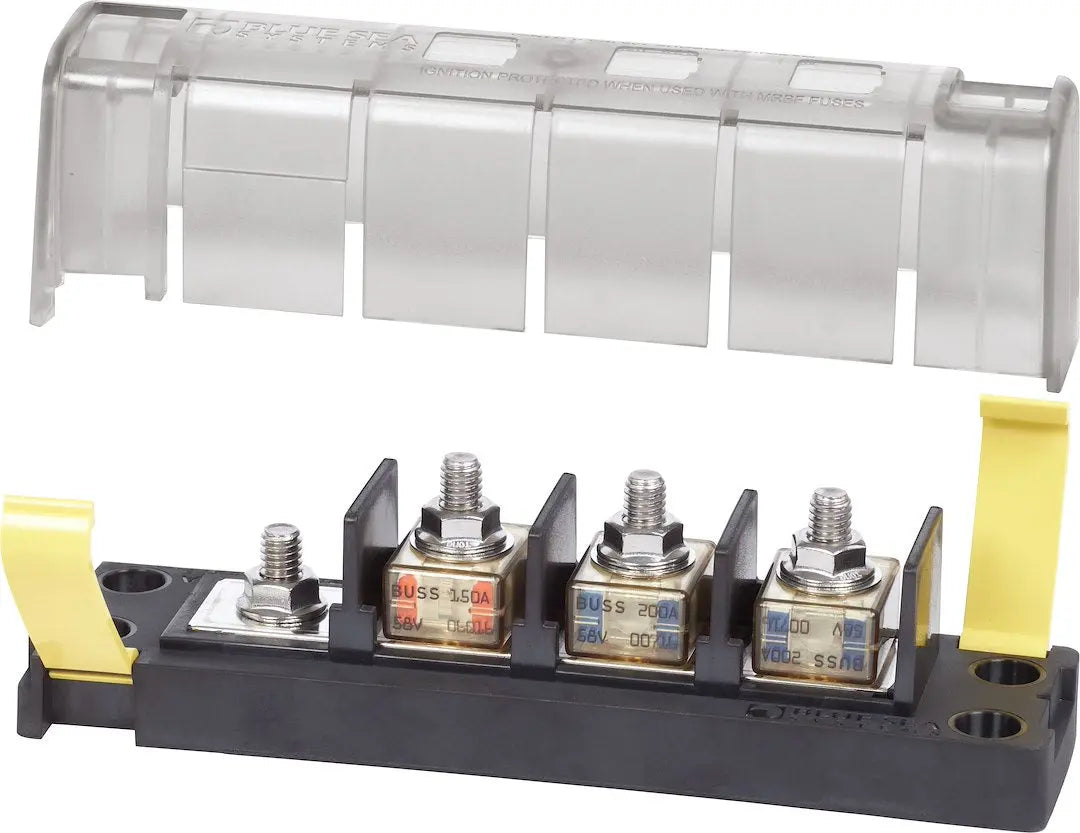 Blue Sea Systems MRBF Fuse Block for 3 Circuits - Common Terminal Design (Part No. 5196BSS)