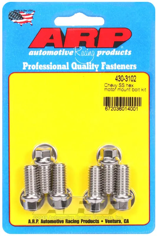 ARP Stainless Motor Mount Bolt Kit (Part #4303102)