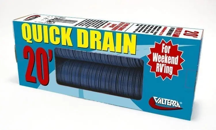 Valterra LLC Quick Drain Hose 20' Blue - Flexible RV and Marine Drain Line