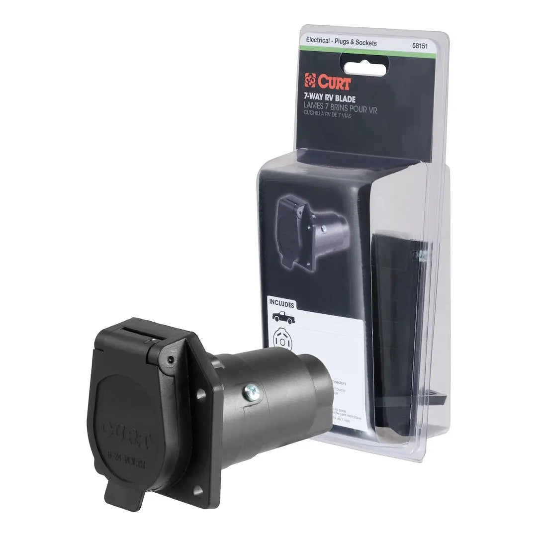 CURT Manufacturing 58151 7-Way RV Blade Trailer Connector with Plastic End