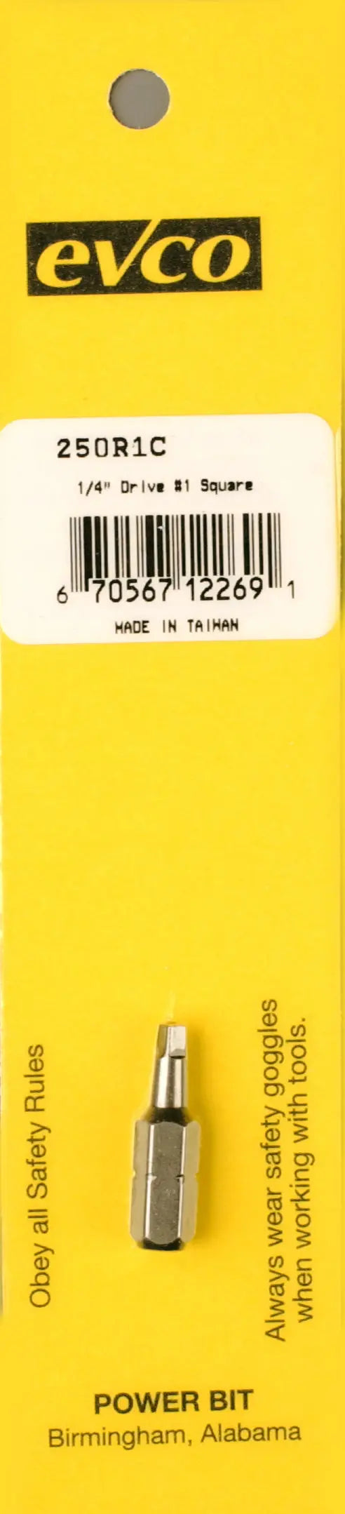 AP Products #1 Square Recess Bit - Precision Screwdriver Bit for Flat-Head Screws