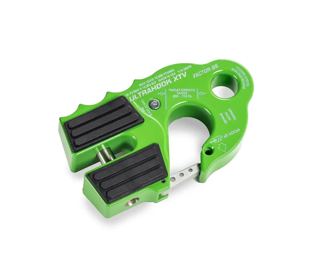 Factor 55 Ultrahook XTV – Green Recovery Tow Hook for Off-Road Vehicles