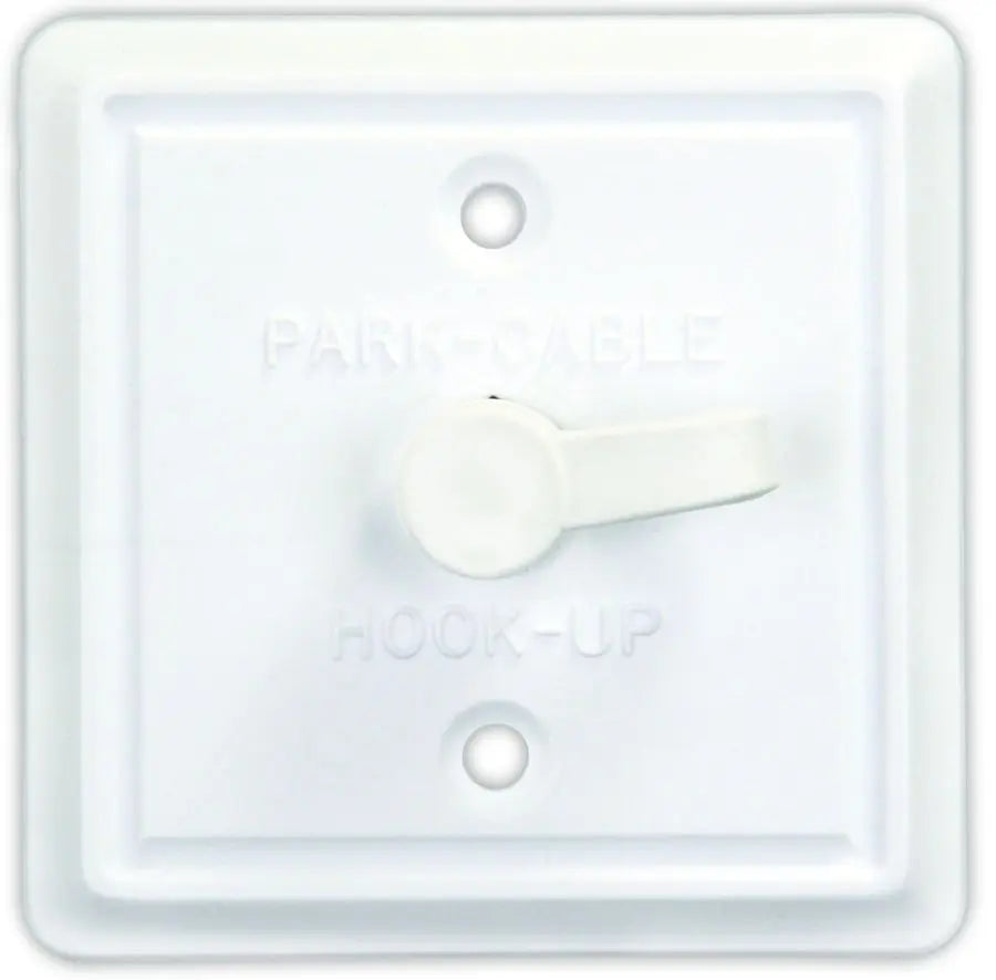 JR PRODUCTS Square Cable TV Plate PW - Durable Wall Mount for Coaxial Cables