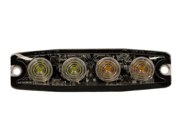 Buyers Products Light Strobe 4-3/8 inch 4-LED Amber/clear, Part Number 8892242