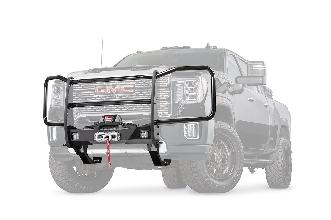 WARN Industries Full Generation III Grille Guard for Silverado HD - Silver Finish (Part #106595)
