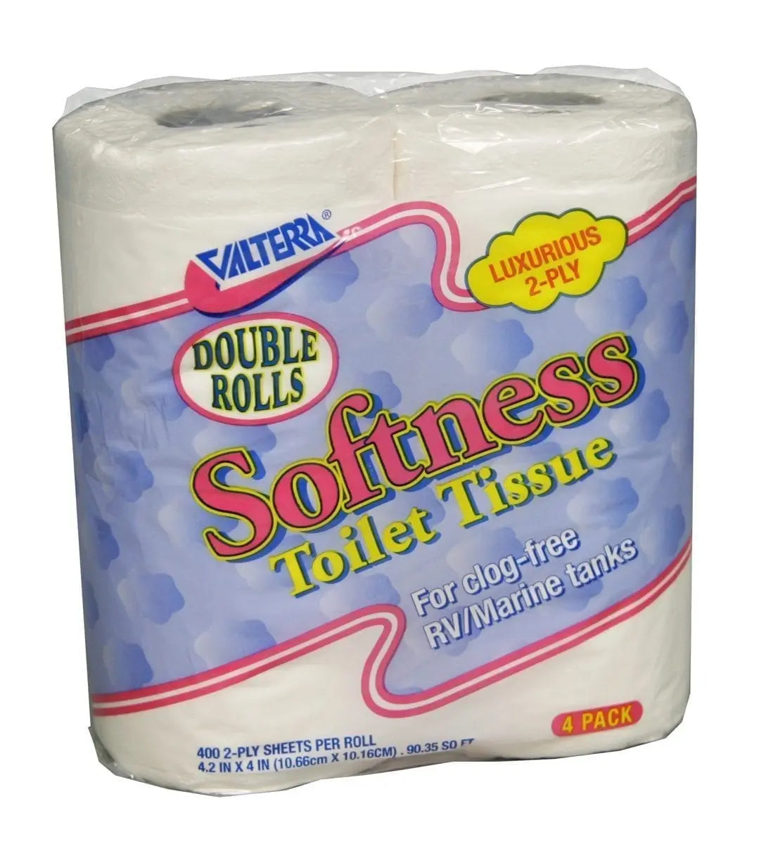 Valterra LLC Dual Ply Toilet Tissue - 4 Pack for Bathroom Comfort